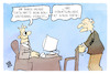 Cartoon: Bürokratie (small) by Kostas Koufogiorgos tagged karikatur,koufogiorgos,bürokratie,geburtsurkunde,beamter,behörde,dokument,alter,senior