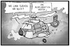 Cartoon: Bundeswehr (small) by Kostas Koufogiorgos tagged karikatur,koufogiorgos,illustration,cartoon,bundeswehr,hubschrauber,museumsstück,altersschwäche,militär,politik,ausrüstung,rüstung