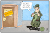 Cartoon: Bundeswehr (small) by Kostas Koufogiorgos tagged karikatur,koufogiorgos,illustration,cartoon,bundeswehr,ausrüstung,socken,winterkleidung,stricken,soldat,mangel,armee