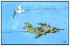 Cartoon: Bundeswehr im Irak (small) by Kostas Koufogiorgos tagged karikatur,koufogiorgos,cartoon,illustration,bundeswehr,irak,frieden,friedenstaube,militär,einsatz,armee