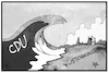 Cartoon: CDU-Welle (small) by Kostas Koufogiorgos tagged karikatur,koufogiorgos,illustration,cartoon,cdu,welle,meer,küste,küstenkoalition,schleswig,holstein,strand,strandkorb,landtagswahl,sand
