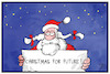 Cartoon: Christmas for Future! (small) by Kostas Koufogiorgos tagged karikatur,koufogiorgos,illustration,cartoon,weihnachten,weihnachtsmann,christmas,future,demonstration,klima,umwelt,klimaschutz,greta
