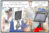 Cartoon: Computerspielsucht (small) by Kostas Koufogiorgos tagged karikatur,koufogiorgos,illustration,cartoon,computer,spielsucht,vater,kind,familie,handy,smartphone,vorbild,digital,bildung,technologie