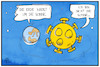 Cartoon: Corona (small) by Kostas Koufogiorgos tagged karikatur,koufogiorgos,illustration,cartoon,corona,erde,sonne,pandemie,virus,sonnensystem