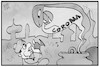 Cartoon: Corona in Indien (small) by Kostas Koufogiorgos tagged karikatur,koufogiorgos,illustration,cartoon,indien,corona,mutation,pandemie,virus,schlangenbeschwoerung,schlange
