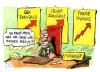 Cartoon: Das Leben ohne Manager (small) by Kostas Koufogiorgos tagged steueraffäre,zumwinkel,vw,liechtenstein,skandal,kostas,koufogiorgos,