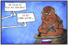 Cartoon: Der Bär ist aus dem Sack (small) by Kostas Koufogiorgos tagged karikatur,koufogiorgos,illustration,cartoon,russland,ukraine,konflikt,krieg,bär,politik