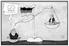 Cartoon: Deutsche Konzerne (small) by Kostas Koufogiorgos tagged karikatur,koufogiorgos,illustration,cartoon,industrie,volk,michel,waage,gewicht,stellenwert,wichtigkeit,wirtschaft,bedeutung
