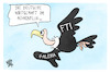 Cartoon: Deutsche Wirtschaft (small) by Kostas Koufogiorgos tagged karikatur,koufogiorgos,wirtschaft,geier,galeria,fti,insolvenz,pleite