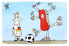 Cartoon: Deutschland - Schweiz (small) by Kostas Koufogiorgos tagged karikatur,koufogiorgos,schweiz,deutschland,messer,fußball,em