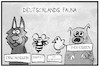 Cartoon: Deutschlands Fauna (small) by Kostas Koufogiorgos tagged karikatur,koufogiorgos,illustration,cartoon,fauna,tier,wolf,biene,küken,huhn,schwein,tod
