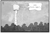 Cartoon: Dieselfahrverbot in Stuttgart (small) by Kostas Koufogiorgos tagged karikatur,koufogiorgos,illustration,cartoon,diesel,pegel,fernsehturm,umwelt,luft,verschmutzung