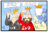 Cartoon: Drei Könige (small) by Kostas Koufogiorgos tagged karikatur,koufogiorgos,illustration,cartoon,koenige,dreikoenigstag,koenigreich,sondierung,partei,cdu,csu,spd,merkel,seehofer,schulz