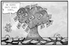 Cartoon: Dürrehilfen (small) by Kostas Koufogiorgos tagged karikatur,koufogiorgos,illustration,cartoon,dürre,hilfe,geld,unterstützung,finanzen,baum,ernte,agrarpolitik,hitzewelle,trockenheit,bauer,umwelt