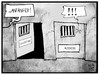 Cartoon: Ecclestone (small) by Kostas Koufogiorgos tagged karikatur,koufogiorgos,illustration,cartoon,ecclestone,gefängnis,hoeness,anfänger,strafe,deal,justiz