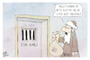 Cartoon: Ein gutes Wort für den Iran (small) by Kostas Koufogiorgos tagged karikatur,koufogiorgos,kaili,iran,zelle,haft,gefängnis,eu,bestechung,korruption