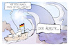 Cartoon: Ein neuer Kapitän (small) by Kostas Koufogiorgos tagged karikatur,koufogiorgos,kapitän,schiff,wellen,gefahr,see,wasser