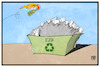 Cartoon: EZB (small) by Kostas Koufogiorgos tagged karikatur,koufogiorgos,illustration,cartoon,bvg,ezb,papierkorb,müll,recycling,molotow,anschlag,feuer,staatsanleihe,ankauf,programm