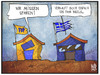 Cartoon: FDP auf Sparkurs (small) by Kostas Koufogiorgos tagged karikatur,koufogiorgos,cartoon,illustration,fdp,griechenland,partei,bankrott,sparen,sparkurs,verkauf,insel,haus,politik,geld,geldnot