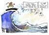 Cartoon: Fiskalklippe (small) by Kostas Koufogiorgos tagged usa,republikaner,demokraten,fiskalklippe,hawaii,obama,surfen,haushalt,streit,fiscall,cliff