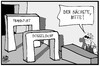 Cartoon: Flughafen-Sicherheit (small) by Kostas Koufogiorgos tagged karikatur,koufogiorgos,illustration,cartoon,düsseldorf,frankfurt,flughafen,sicherheit,kontrolle,blindheit