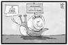 Cartoon: Fremdenhass (small) by Kostas Koufogiorgos tagged karikatur,koufogiorgos,illustration,cartoon,fremdenhass,ostdeutschland,schnecke,regierung,tatendrang,fremdenfeindlichkeit,politik