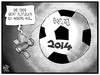 Cartoon: Fußball-Welt (small) by Kostas Koufogiorgos tagged karikatur,koufogiorgos,illustration,cartoon,fussball,wm,2014,sojus,weltall,astronaut,erde,ball,sport,weltmeisterschaft