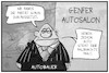 Cartoon: Genfer Autosalon (small) by Kostas Koufogiorgos tagged karikatur,koufogiorgos,illustration,cartoon,genfer,autosalon,sexismus,frau,autobauer,parität,quote,gleichberechtigung