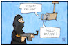 Cartoon: Gesichtserkennung (small) by Kostas Koufogiorgos tagged karikatur,koufogiorgos,illustration,cartoon,gesichtserkennung,batman,terrorismus,terrorist,verwechslung,erkennung,kamera,sicherheit
