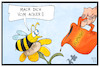 Cartoon: Glyphosat (small) by Kostas Koufogiorgos tagged karikatur,koufogiorgos,illustration,cartoon,glyphosat,unkrautvernichter,pflanzenschutzmittel,gift,biene,acker,monsanto,bayer,tier,pflanze,landwirtschaft