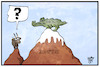 Cartoon: Groko-Gipfel (small) by Kostas Koufogiorgos tagged karikatur,koufogiorgos,illustration,cartoon,groko,gipfel,gemse,krokodil,grokodil,koalition,regierung,klausur,treffen,berg