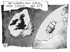 Cartoon: Großbritannien auf Abwegen (small) by Kostas Koufogiorgos tagged karikatur,koufogiorgos,illustration,cartoon,cameron,großbritannien,england,uk,eu,europa,welt,planet,erde,mitgliedschaft,erpressung,juncker,politik