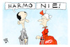 Cartoon: Harmo-NIE (small) by Kostas Koufogiorgos tagged karikatur,koufogioros,harmonie,nie,merz,tante,spd,koalition,regierung,schwarz,rot
