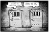 Cartoon: Havelange (small) by Kostas Koufogiorgos tagged karikatur,koufogiorgos,illustration,cartoon,fifa,havelange,gefängnis,funktionär,korruption,sport,fussball,weltverband,haft,insasse,jva