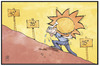 Cartoon: Hitzerekord (small) by Kostas Koufogiorgos tagged karikatur,koufogiorgos,illustration,cartoon,hitzewelle,sonne,heiss,michel,deutschland,temperatur,hitze,wetter,klima