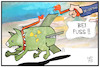 Cartoon: INF-Vertrag (small) by Kostas Koufogiorgos tagged karikatur,koufogiorgos,illustration,cartoon,inf,vertrag,atom,rüstung,abkommen,kontrolle,rakete,mittelstrecken,kalter,krieg,usa,russland,konflikt