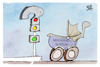 Cartoon: Kindergrundsicherung (small) by Kostas Koufogiorgos tagged karikatur,koufogiorgos,kindergrundsicherung,kinderwagen,ampel,fragezeichen