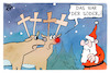 Cartoon: Kreuzerlass (small) by Kostas Koufogiorgos tagged karikatur,koufogiorgos,söder,kreuz,kreuzerlass,weihnachtsmann,rentier