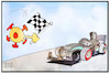 Cartoon: Lewis Hamilton (small) by Kostas Koufogiorgos tagged karikatur,koufogiorgos,illustration,cartoon,corona,hamilton,formel,f1,virus,pandemie,ansteckung,sport,rennsport