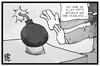 Cartoon: Lutz Bachmanns Glaskugel (small) by Kostas Koufogiorgos tagged karikatur,koufogiorgos,illustration,cartoon,bachmann,pegida,glaskugel,bombe,hellseher,informand,anschlag,berlin