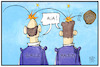 Cartoon: Macron und Schulz (small) by Kostas Koufogiorgos tagged karikatur,koufogiorgos,illustration,cartoon,macron,schulz,umfrage,dämpfer,frankreich,deutschland,en,marche,spd