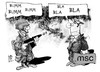 Cartoon: Münchner Sicherheitskonferenz (small) by Kostas Koufogiorgos tagged karikatur,koufogiorgos,illustration,cartoon,münchner,sicherheitskonferenz,msc,soldat,krieg,konflikt,krise,aussenpolitik