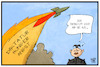 Cartoon: Nordkorea (small) by Kostas Koufogiorgos tagged karikatur,koufogiorgos,illustration,cartoon,rakete,antrieb,sprit,hunger,angst,diktatur,nordkorea,kim,jong,un,nuklear,waffe,krieg,konflikt