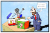 Cartoon: NRW-Wahl (small) by Kostas Koufogiorgos tagged karikatur,koufogiorgos,illustration,cartoon,nrw,schulz,landtagswahl,saarland,schleswig,holstein,spd,paket,schlag