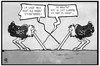 Cartoon: Ost und West (small) by Kostas Koufogiorgos tagged karikatur,koufogiorgos,illustration,cartoon,rassismus,rechtsextremismus,ost,west,strauss,resignation,kopf,sand,fremdenfeindlichlichkeit,politik