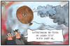 Cartoon: PEGIDA (small) by Kostas Koufogiorgos tagged karikatur,koufogiorgos,illustration,cartoon,ballon,pegida,legida,luft,dampf,schrumpfen,fliegen,luftballon,stimmung,streit