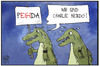 Cartoon: PEGIDA in Trauer (small) by Kostas Koufogiorgos tagged karikatur,koufogiorgos,illustration,cartoon,charlie,hebdo,pegida,krokodil,krokodilstränen,demonstration,populismus,politik