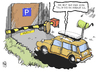 Cartoon: PKW-Maut (small) by Kostas Koufogiorgos tagged pkw,maut,auto,parkplatz,ramsauer,verkehrsminister,geld,verkehr,karikatur,kostas,koufogiorgos