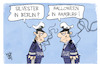 Cartoon: Polizeieinsätze (small) by Kostas Koufogiorgos tagged karikatur,koufogiorgos,polizei,einsatz,halloween,silvester,berlin,hamburg