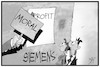 Cartoon: Proteste gegen Siemens (small) by Kostas Koufogiorgos tagged karikatur,koufogiorgos,illustration,cartoon,siemens,spagat,profit,moral,adani,australien,kohle,geschäft,business,wirtschaft
